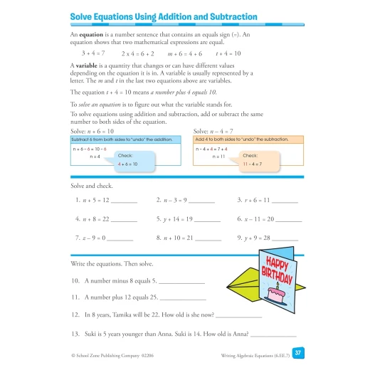 School Zone Math Basics 6 Workbook for 6th Grade Students - Fractions, Exponents - School Zone - Image 2