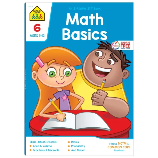 School Zone Math Basics 6 Workbook for 6th Grade Students - Fractions, Exponents School Zone Math Basics 6 Workbook for 6th Grade Students - Fractions, Exponents