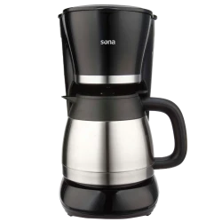 Sona American Coffee Maker 1 Liter 800W Stainless Steel Carafe with Programmable Timer and Anti Drip System, Perfect for Home or Office Use, Brews up to 10 Cups