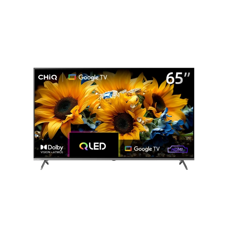 CHiQ 65 Inch 4K QLED Google TV, Smart Voice Control, HDR10, Bluetooth 5.1, Model U65QM10 - CHIQ