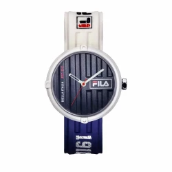 Fila Container 38 338 102 Watch Black Dial White Blue Silicone Strap 40mm