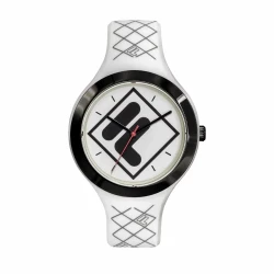 Fila My Court Watch 38 342 001 White Silicone Strap 42mm Case 3 ATM Water Resistance Japanese Quartz Movement Timepiece Sporty Design 1 Year Warranty