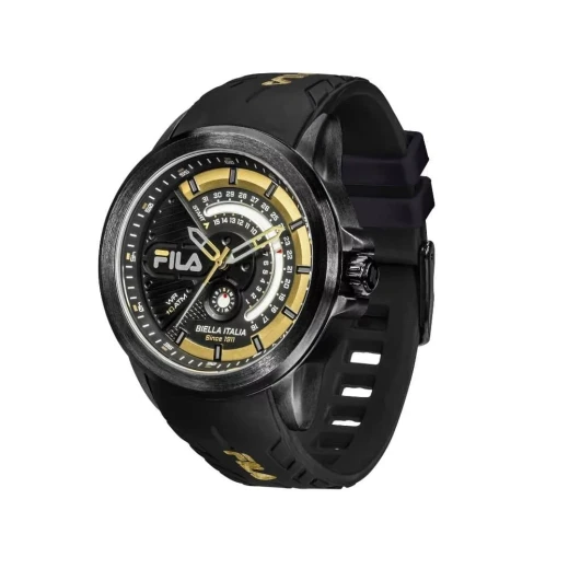 Fila Racer 38 347 002 Men's Watch Black Silicone Strap 42mm 10 ATM Water Resistant - Fila - Image 2