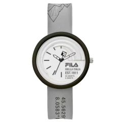 Fila White Rock Watch Grey Dial 40mm Silicone Strap 3 ATM Water Resistant