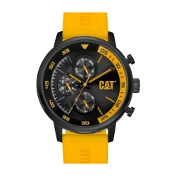 Cat Sail Yellow Watch Stainless Steel Case 46mm Water Resistant