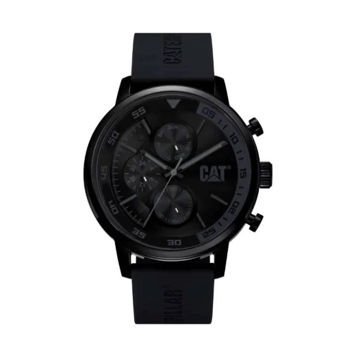 Cat Sail Men's Watch Black Dial with Black Silicone Strap Stainless Steel Case 46mm Water Resistant to 100M Day Date and 24 Hour Clock Cat Sail Men's Watch Black Dial with Black Silicone Strap Stainless Steel Case 46mm Water Resistant to 100M Day Date and 24 Hour Clock