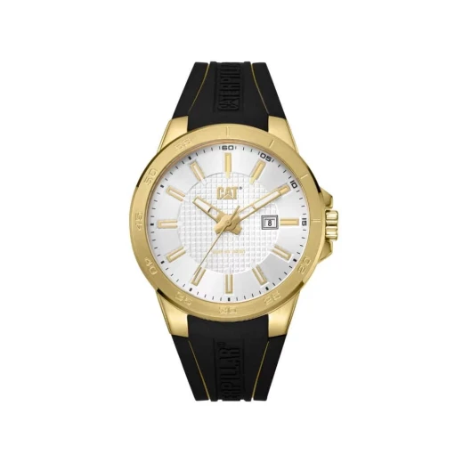 Cat Stealth Watch Gold Stainless Steel Case 44mm Mineral Crystal 100M Water Resistance Silicone Strap Stylish Design Cat Stealth Watch Gold Stainless Steel Case 44mm Mineral Crystal 100M Water Resistance Silicone Strap Stylish Design