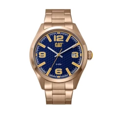 Caterpillar H Dial Watch Blue Stainless Steel Strap 44mm Water Resistant