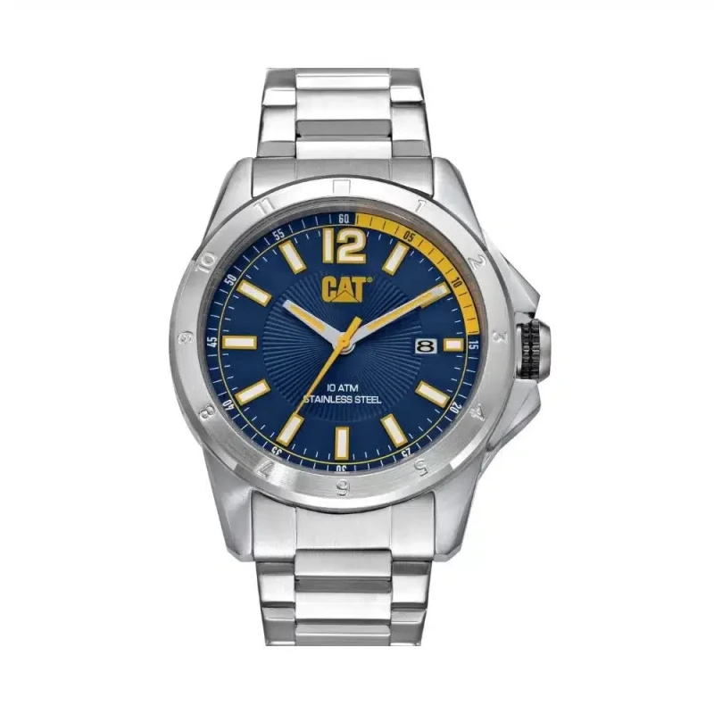 Cat Big Twist 24 Watch Blue Dial Stainless Steel Strap 42.5mm Case 100M Water Resistance Mineral Crystal Miyota 2315 Movement - CAT