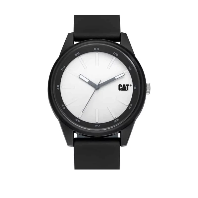 Cat Insignia V1.2 Watch Black and White Silicone Strap 43mm Case 100M Water Resistance with Epsom Y121F1 Movement for Men and Women - CAT