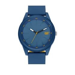 Cat Insignia V1.2 Blue Watch with Silicone Strap 43mm Case Water Resistant to 100M Stylish Timepiece for Men Features Epsom Y121F1 Movement and Acrylic Crystal