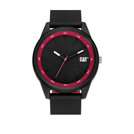 ساعة كات انسيجنيا V1.2 سوداء وحمراء بحزام سيليكون 43 ملم