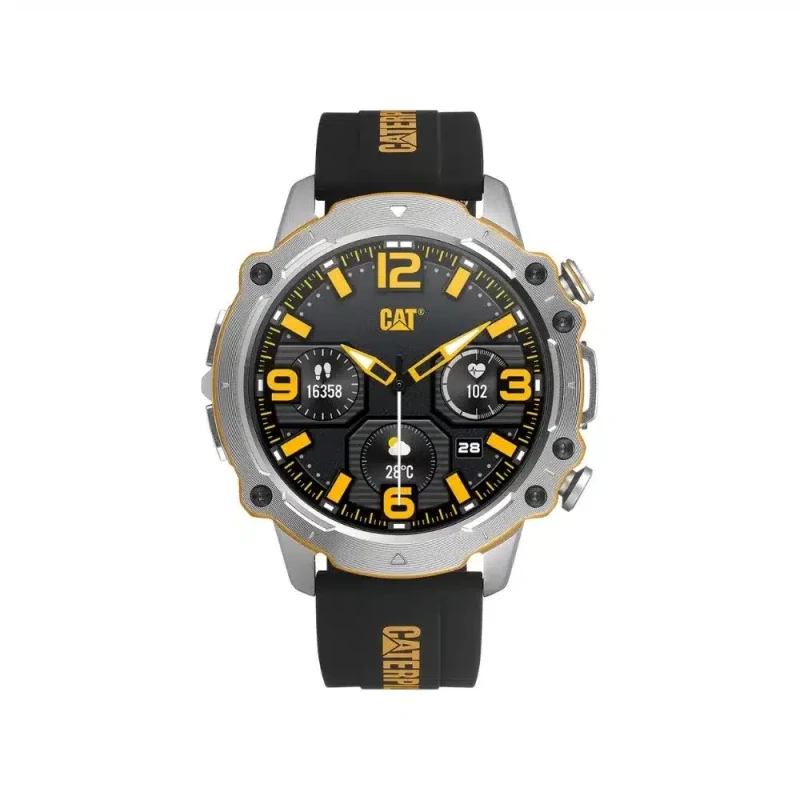 CAT Smartwatch: 52.5mm AMOLED Display with IP68 Water Resistant, Zinc Alloy Body, 350mAh Battery Lasting Up to 10 Days, Health & Sports Tracking, Bluetooth Calling - CAT
