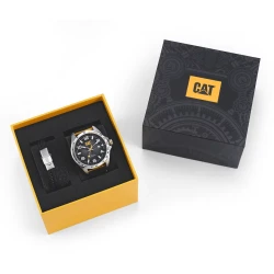CAT Watch and Bracelet Set Black Durable Design Gift for Men