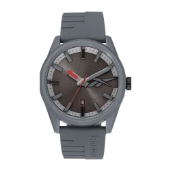 Reebok Rover Grey Watch 45mm ABS Case Textured Dial Silicone Strap 5 ATM Water Resistance Miyota 2315 Movement 3-Hand with Date for Men