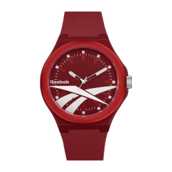 Reebok Run Retro Watch Red with Silicone Strap 44mm Case 5 ATM Water Resistance Featuring Miyota 2035 Movement and Retro Dial Design Reflecting Classic Reebok Branding