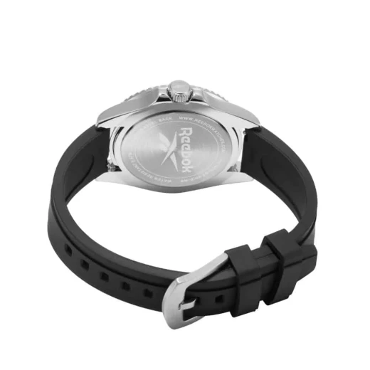 Reebok Hommage Watch with White Dial, Red Accents and Black Silicone Strap 42mm Case, 5 ATM Water Resistance, 3-Hand Movement for Men - Reebok - Image 2