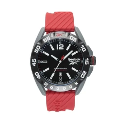 Reebok Embolder Red Watch 44mm ABS Case Silicone Strap Date Display