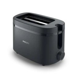 Philips 1000 Series Toaster, 6 Browning Settings, Wide Slots, Removable Crumb Tray, Black