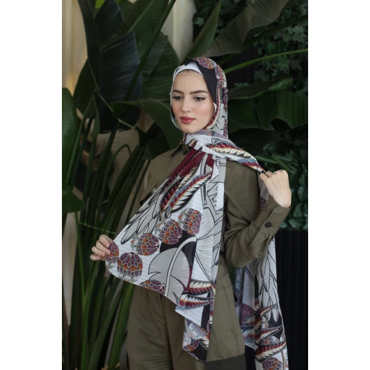 وشاح حجاب شيفون جورجيت من وايلد ليلي، أنيق، ناعم، مريح، 300x70 سم - وايلد ليلي - Image 2