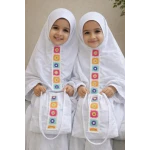 Premium Kids Prayer Set with Matching Handbag, Beautifully Designed, Perfect Islamic Gift for Children Aged 8 Years, Includes Comfortable Prayer Mat & Accessories - Kain