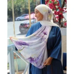 Femme Fluer حجاب كاين جورجيت شيفون نسائي أنيق: شال ناعم وخفيف الوزن بتصاميم حصرية، مقاس كبير جدًا 300 × 70 سم لإطلالة يومية راقية - فيم فلوير