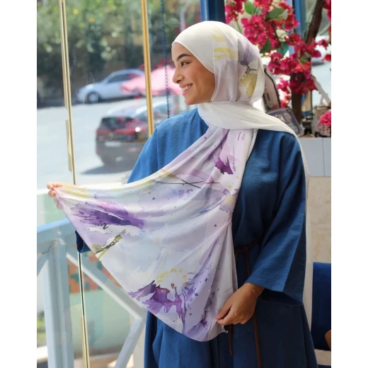 Femme Fluer حجاب كاين جورجيت شيفون نسائي أنيق: شال ناعم وخفيف الوزن بتصاميم حصرية، مقاس كبير جدًا 300 × 70 سم لإطلالة يومية راقية Femme Fluer حجاب كاين جورجيت شيفون نسائي أنيق: شال ناعم وخفيف الوزن بتصاميم حصرية، مقاس كبير جدًا 300 × 70 سم لإطلالة يومية راقية