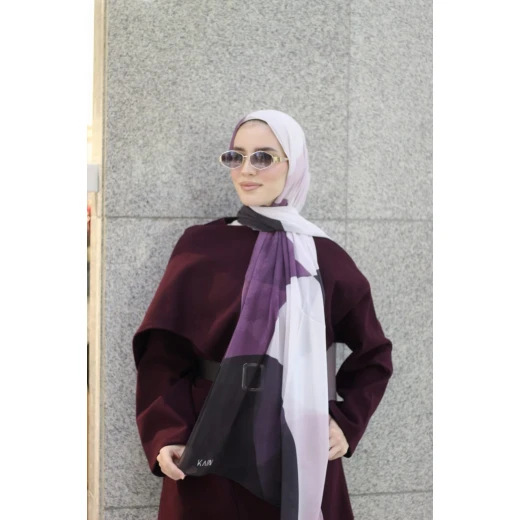 وشاح حجاب كاين سيركلز من الشيفون الجورجيت للنساء: ناعم، خفيف الوزن، وأنيق باللون البنفسجي. يتميز بحجم إضافي طويل (300 سم × 70 سم) لخيارات متعددة للتصميم وراحة تدوم طوال اليوم وشاح حجاب كاين سيركلز من الشيفون الجورجيت للنساء: ناعم، خفيف الوزن، وأنيق باللون البنفسجي. يتميز بحجم إضافي طويل (300 سم × 70 سم) لخيارات متعددة للتصميم وراحة تدوم طوال اليوم