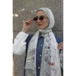 حجاب لوف بيرد سوفت شيفون جورجيت أخضر 300x70 سم وشاح خفيف الوزن - لوف بيرد سوفت