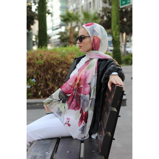 وشاح حجاب شيفون جورجيت من وينتر روز خفيف الوزن مريح 300x70 سم - وينتر روز - Image 2