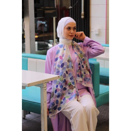 Eye Candy Georgette Chiffon Hijab Scarf Purple: 300cm x 70cm, Elegant & Stylish for Everyday Wear, Premium Quality, Made in Egypt