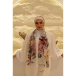 حجاب كاين شيفون جورجيت عنابي للنساء، طويل جدًا 300x70 سم - كاين