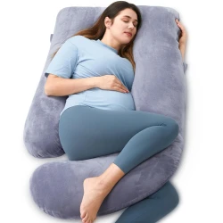Momcozy U-Shaped Full Body Maternity Pillow with Removable Cover for Pregnancy