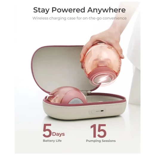 Momcozy Wearable Breast Pump Hands Free Electric Portable 2 Modes 9 Levels Suction Adjustable Smart Breastfeeding Pump for Baby Feeding 2 Sizes Included BPA Free - Momcozy - Image 2