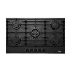 Schubert Orion 90cm Built-In Gas Hob Black Matt Cast Iron