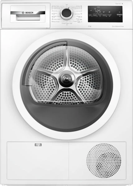 مجفف ملابس مكثف Bosch Serie 4 8 كجم أبيض - تجفيف فعال - بوش