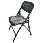 كرسي قابل للطي بتصميم خلية النحل 54x49x82 سم خفيف الوزن أسود