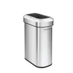 سلة مهملات EKO Urban Slim 60L من الفولاذ المقاوم للصدأ ذات غطاء علوي مفتوح - درجة تجارية، مقاومة لبصمات الأصابع - إيكو