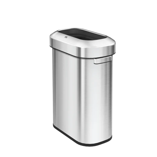 سلة مهملات EKO Urban Slim 60L من الفولاذ المقاوم للصدأ ذات غطاء علوي مفتوح - درجة تجارية، مقاومة لبصمات الأصابع سلة مهملات EKO Urban Slim 60L من الفولاذ المقاوم للصدأ ذات غطاء علوي مفتوح - درجة تجارية، مقاومة لبصمات الأصابع