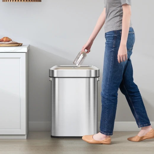 سلة مهملات EKO Urban Slim 60L من الفولاذ المقاوم للصدأ ذات غطاء علوي مفتوح - درجة تجارية، مقاومة لبصمات الأصابع - إيكو - Image 7