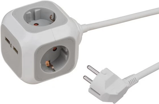وصلة كهرباء بريننستوهل ALEA-Power بأربع مخارج ومنافذ USB – سلك بطول 1.4 متر - بريننستوهل