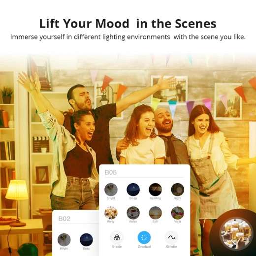 لمبة SONOFF الذكية RGB LED E27 - واي فاي، تحكم صوتي وتطبيقات - سونوف - Image 4