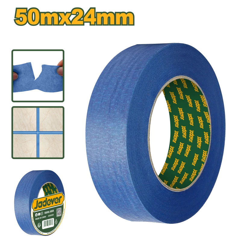 JADEVER Blue Masking Tape 24mm x 50m Easy Peel, for Painting & Edging (JDPN5H24) - Jadever