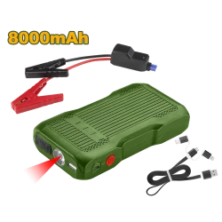 JADEVER 12V Lithium-Ion Jump Starter 8000mAh (JDLY1508), Portable Car Battery Booster with 200A Start / 400A Peak, LED Flashlight, Smart Clamps, for Gas Engines up to 3L