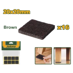 Jadever 16-Piece Self-Adhesive Pads 20x20mm Brown Furniture Protection