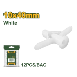 JADEVER Plastic Toggle Anchors for Drywall PE Material White 10x40mm Pack of 12
