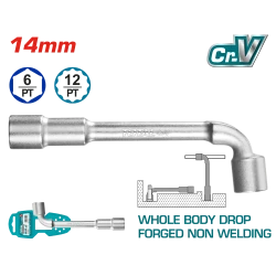 TOTAL L-Angle Socket Wrench 14mm (THWL1406) – Durable Chrome Vanadium Wrench for Automotive and Mechanical Use