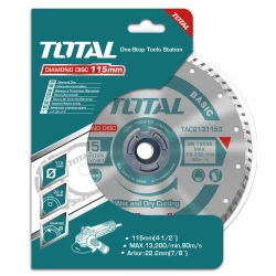 Total Turbo Diamond Cutting Disc – 115mm (4.5") × 22mm – Fast and Precise Cutting for Stone & Ceramic