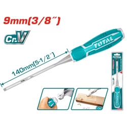 TOTAL Wood Chisel 9mm x 140mm (THT4196) – Durable and Sharp Chisel for Precise Woodworking