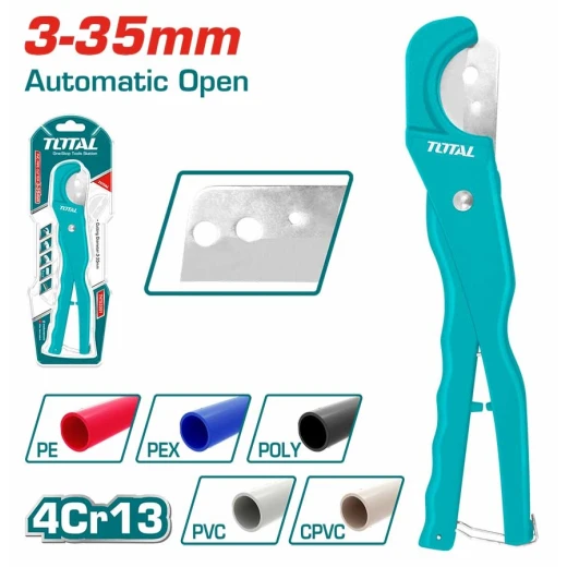 مقص أنابيب PVC بقطر 3–35 ملم من توتال، أداة احترافية لقص أنابيب البلاستيك بدقة وسهولة (THT53351) مقص أنابيب PVC بقطر 3–35 ملم من توتال، أداة احترافية لقص أنابيب البلاستيك بدقة وسهولة (THT53351)